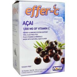 Now Foods Effer-C Açai 30 Pacotes - Vitamina C Efervescente para Imunidade