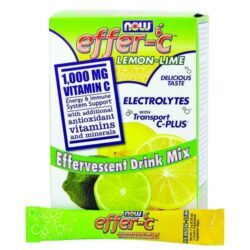 Now Foods Effer-C Sabor Lima-Limão - Vitamina C Efervescente 30 Pacotes