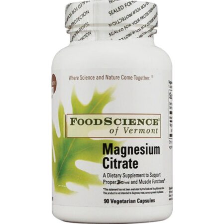 FoodScience of Vermont, Citrato de Magnésio - 140 mg - 90 Cápsulas