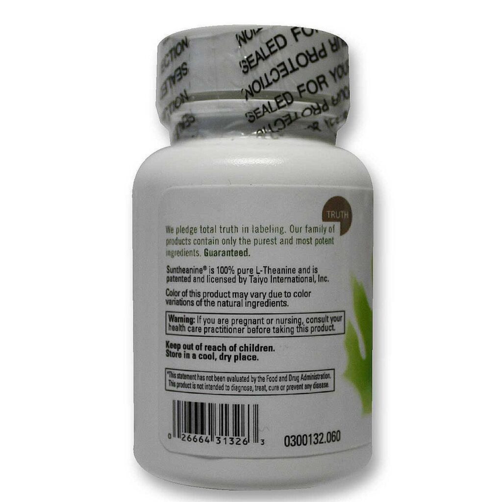 L-Theanine Food Science of Vermont 60 Cápsulas: Relaxamento e Foco Natural - Imagem 3