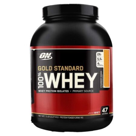 100% Whey Proteína Gold Standard Optimum Nutrition Strawberry Banana 5 lbs/ 2.27 kg