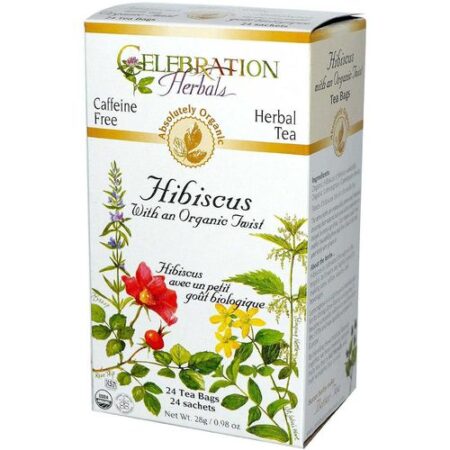 Celebration Herbals Tea, Chá de Hibiscus com Capim Limão Orgânico - 24 Saquinhos de Chá