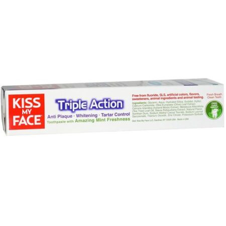 Kiss My Face, Creme Dental Tripla Ação, Menta - 96 g