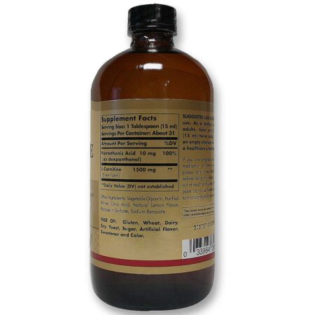 Solgar, L-Carnitina 1500 mg Limão - 16 fl oz (473 ml) - Image 2