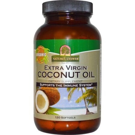 Nature's Answer, Óleo de Coco Extra Virgem - 120 Cápsulas em Gel