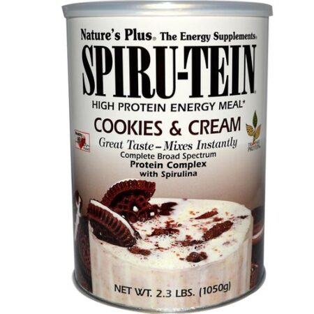 Nature's Plus, Proteína Spiru-Tein®, Cookies & Cream - 1050 g (2,3 lbs)