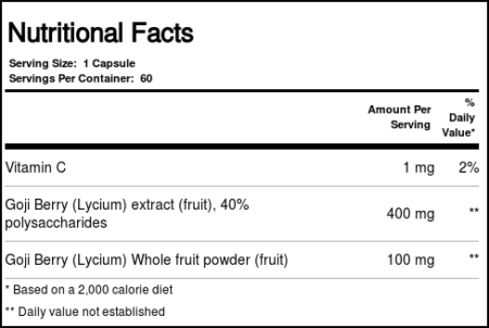 Nature's Way, Frutos de Goji Padronizado - 500 mg - 60 Cápsulas Vegetarianas - Image 3