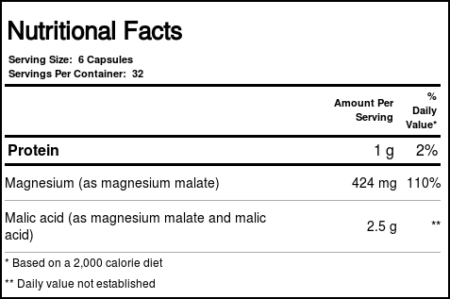 Source Naturals Malato de magnésio 625 mg 200 Cápsulas - Image 3