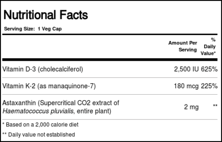 Douglas Labs K2-D3 com Astaxantina - 30 Cápsulas Vegetarianas - Image 2