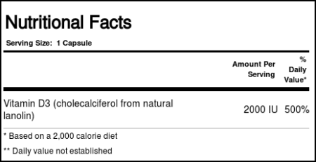 Bluebonnet Nutrition, Vitamina D3 - 2,000 UI - 90 Cápsulas Vegetarianas - Image 2