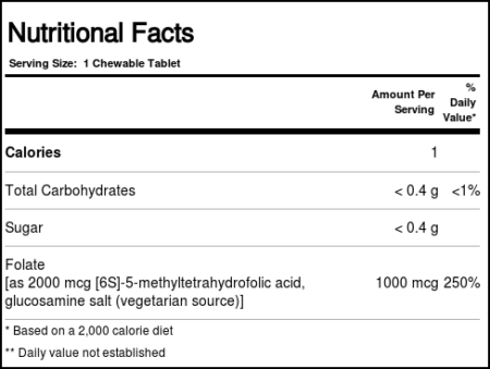 Bluebonnet Nutrition, EarthSweet® Metilfolato 1,000 mcg, Framboesa - 90 Tabletes Mastigáveis - Image 2