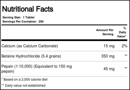 Nature's Life, Betaína HCl 350 mg - 250 Tabletes - Image 3