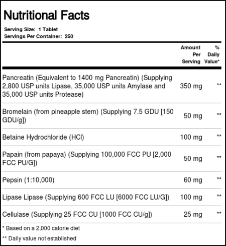 Nature's Life, Enzyme Aid™ Enzimas Digestivas - 250 Tabletes - Image 4