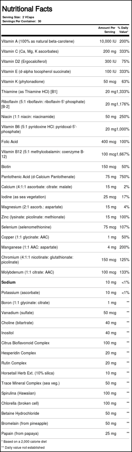 Pioneer 1 1 Vitamina Mineral ferro livre 60 Cápsulas Vegetarianas - Image 4