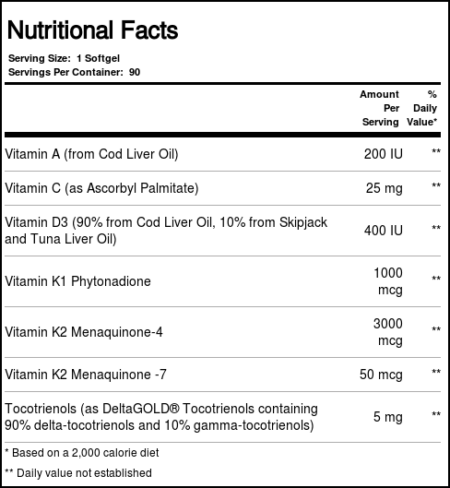 Nutricology, Vitamina K Espectro Total - 90 Cápsulas - Image 2