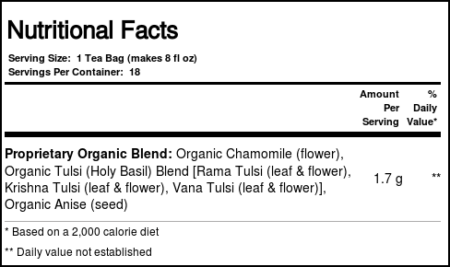 Organic India, Chá Tulsi Camomila e Mel - 18 Saquinhos de Chá - Image 2