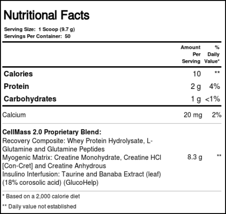 BSN, CellMass® 2.0 - 485 g - Image 4