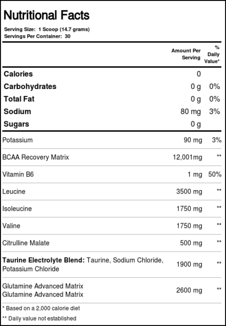 NutraKey BCAA Optima Recovery Complexo, Punch de fruta de Tahiti - 441 grams - Image 2