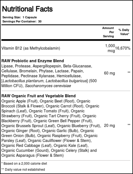 Garden of Life, Vitamin Code® RAW B-12™ - 30 Cápsulas Vegetarianas - Image 6