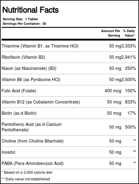 Nature's Life, B-Complexo 50 mg - 50 Tabletes - Image 4