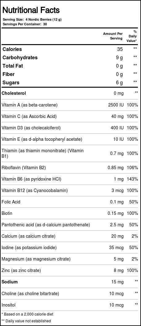 Nordic Naturals Multivitamínico Nordic Gomas Frutas Silvestres 120 Unidades - Imagem 4