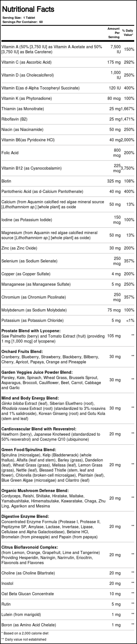 Nature's Way, Multivitamínico para Homens 50+ Alive! - 60 comprimidos - Image 2