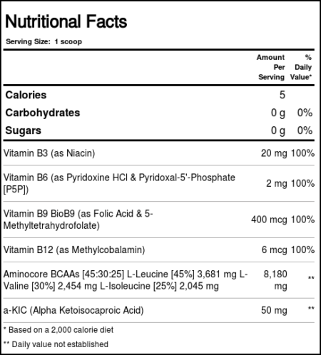 AllMax Nutrition Instantized BCAA Aminocore, Framboesa azul - 16.3 oz - Image 3