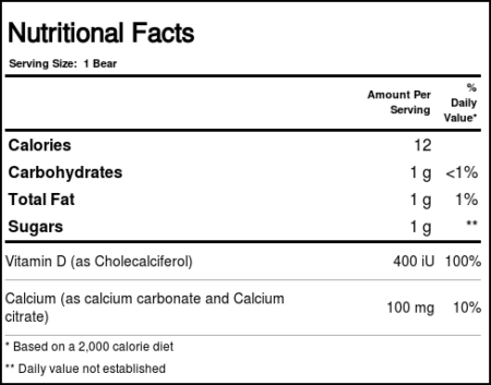 Vitamin Friends DiYo 400 IU Vitamina D + 100 mg Cálcio - 20 Bears - Image 3