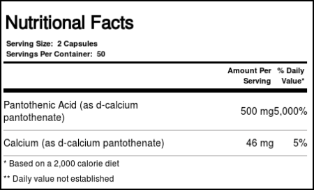 Nature's Way, Ácido Pantotênico 250mg - 100 Cápsulas - Image 3