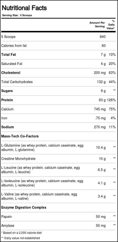 Muscletech Mass Tech, Biscoito e creme - 7 lbs/3.18 kg - Image 2