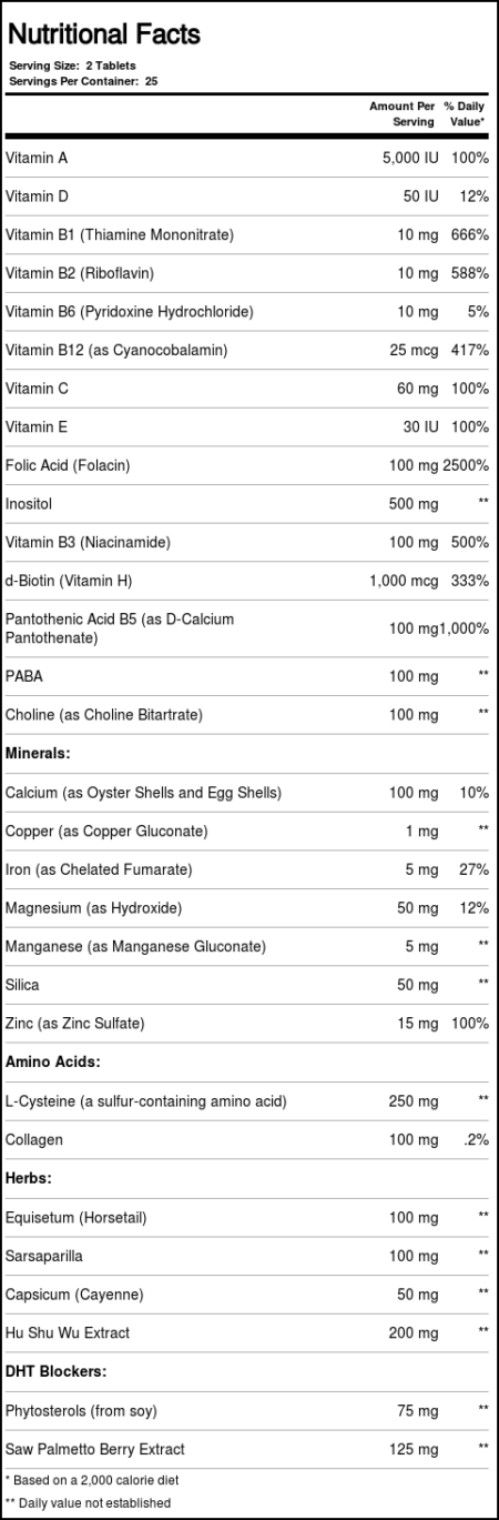 Only Natural, For Hair Only™ - 50 Comprimidos - Image 2