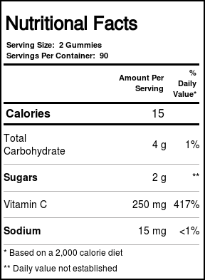 Kirkland Signature Vitamina C para Adulto 250 mg - 180 Gomas: Reforço Imunológico e Antioxidante Essencial - Imagem 4