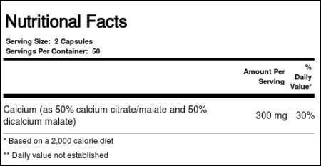 Vital Nutrients Calcium (citratemalate) 150 mg - 100 Capsules - Image 2