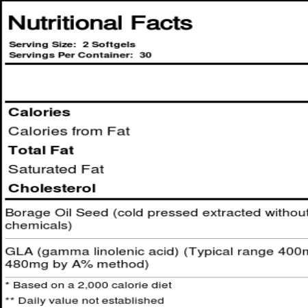 Vital Nutrients Óleo de Borragem 1000 mg – 60 Cápsulas Gelatinosas Softgel — foto 2