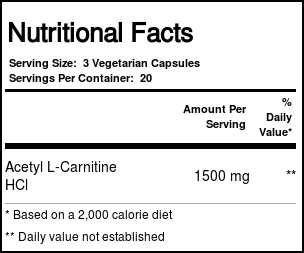 Vital Nutrients Acetil L-Carnitina 500 mg - 60 Cápsulas Vegetarianas: Energia e Foco para o Seu Dia - Imagem 2