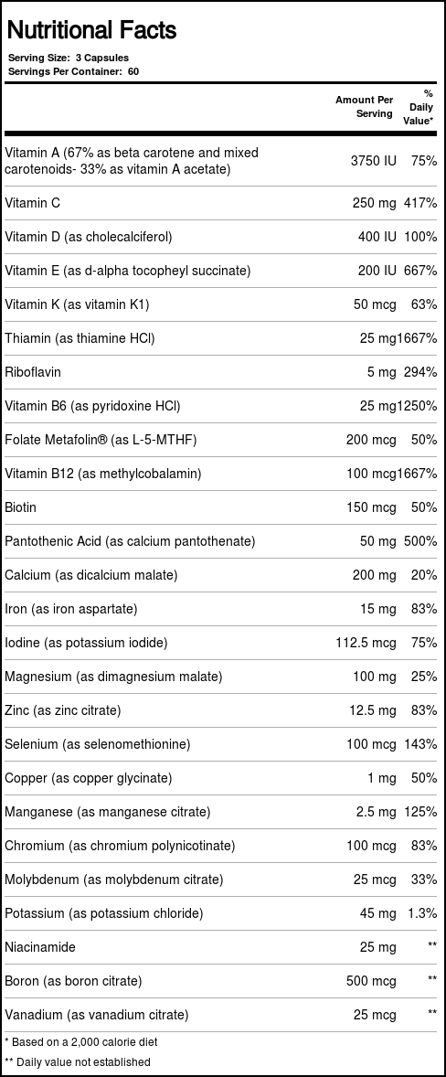 Vital Nutrients Pré-Natal Multivitamínico Essencial - 180 Cápsulas: Saúde Completa para Gestantes - Imagem 2