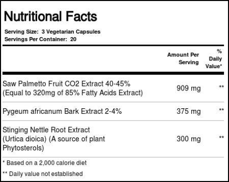 Vital Nutrients, Raiz da Urtiga com Saw Palmetto e Pygeum - 60 Cápsulas Vegetarianas - Image 3