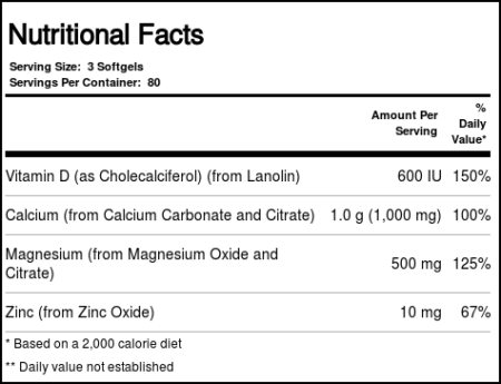 Now Foods, Cálcio e Magnésio com Vit. D e Zinco - 240 Cápsulas em Gel - Image 4