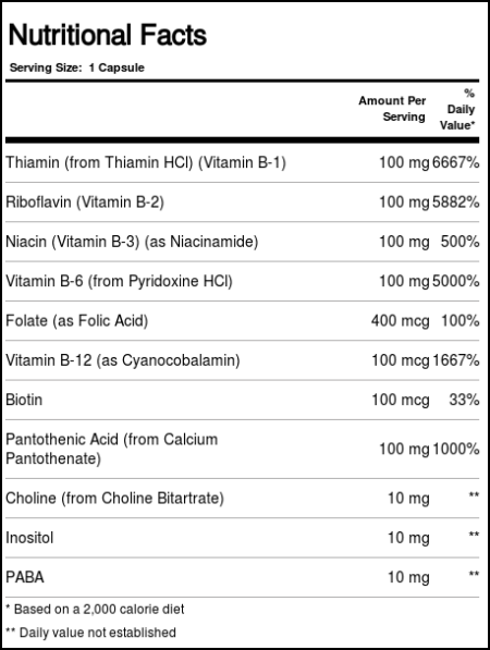 Now Foods, Vitamina B-100 - 250 Cápsulas - Image 2