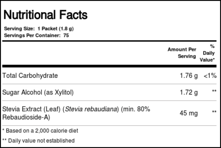 Xylitol mais com Extrato de Stevia Now Foods 75 Pacotes - Image 4