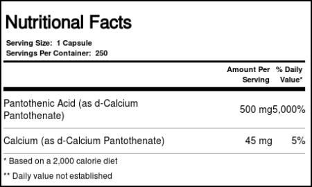 Solaray, Ácido Pantotênico 500 mg - 250 Cápsulas - Image 4