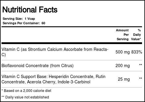 Solaray Reacta-C com Bioflavonóides 500mg 60 Cápsulas Vegetarianas - Vitamina C Pura - Imagem 4