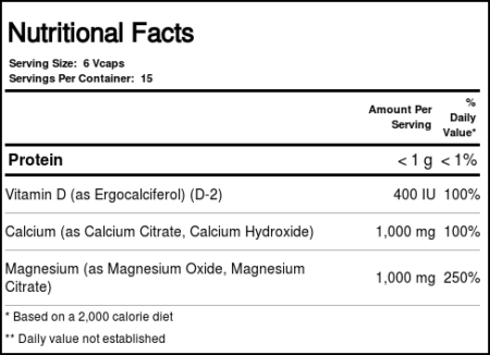 Solaray Cal-Mag Citrato de 1:1 com Vitamina D 90 Cápsulas Vegetarianas - Image 4