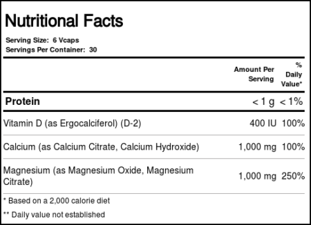 Solaray Cal-Mag Citrato de 1:1 com Vitamina D 180 Cápsulas Vegetarianas - Image 4