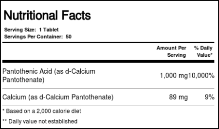 Kal O ácido pantotênico 1.000 mg Libertação Prolongada 50 Tabletes - Image 4