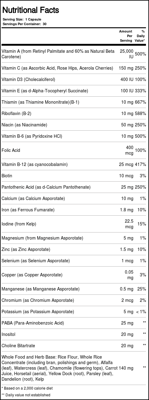 Solaray Multivitamínico Alta Energia 30 Cápsulas - Potência e Vitalidade Diária - Imagem 3
