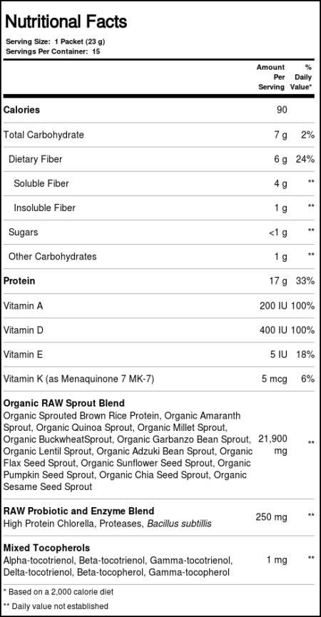 Garden of Life, Proteína Orgânica RAW, Chocolate Cacau - 10 Pacotes (33 g Cada) 332 g Total - Image 2