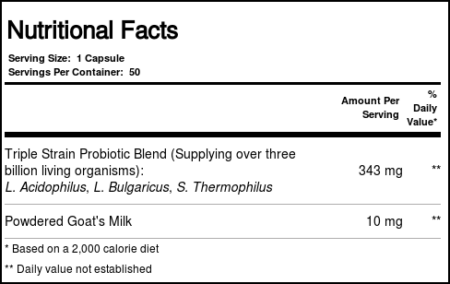 Solaray Leite de cabra acidophilus Mais de três bilhões de 50 Cápsulas - Image 2
