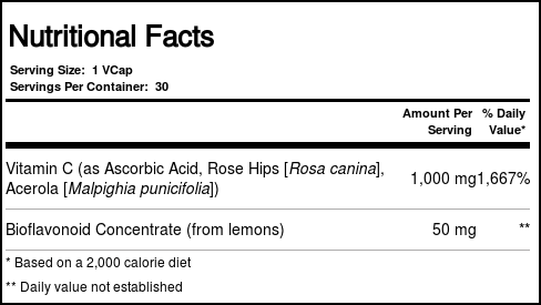 Vitamina C 1000mg Thompson com Rose Hips e Acerola - 30 Cápsulas Vegetarianas - Imagem 2