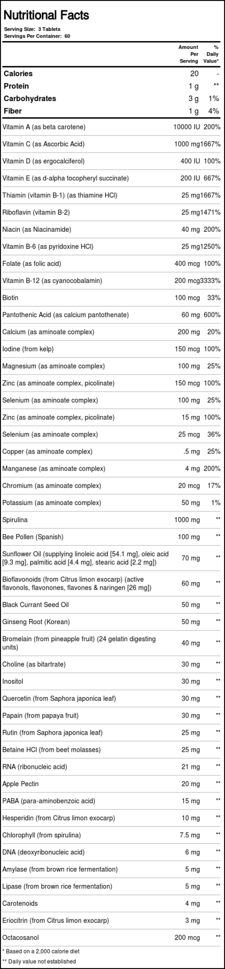 Nature's Plus, Multivitamínico Source of Life® - 180 Tabletes - Image 3